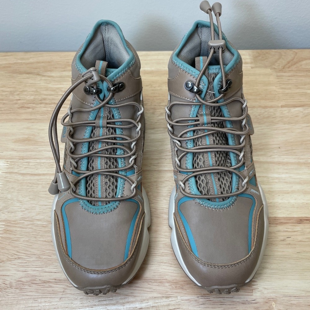 JAMBU 6M Gripper Water Resistant High Top Sneakers Taupe Teal Women